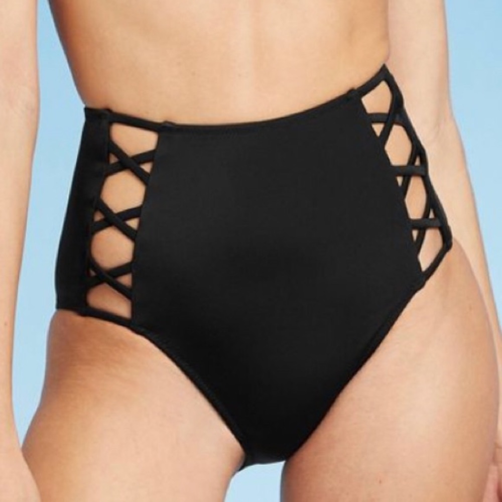 Black High-Rise Bikini Bottom